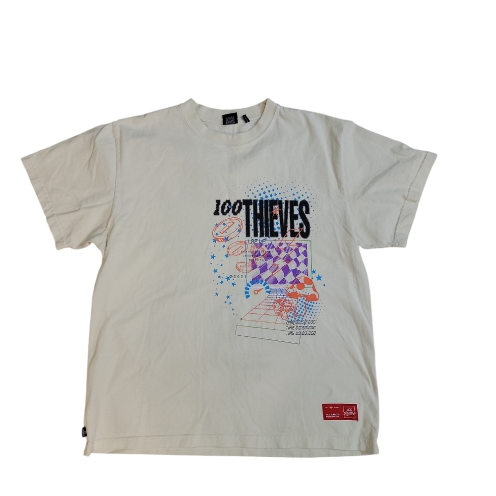 100 Thieves Mens Graphic‎ International Speedway 2021 Tee Shirt Size XL
